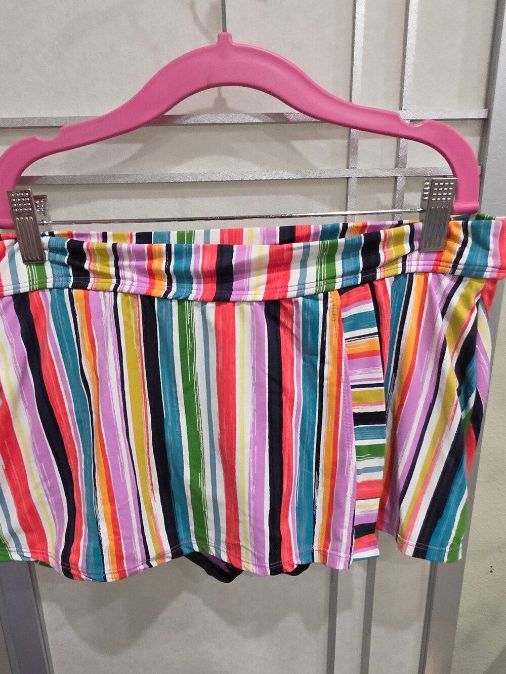 Anne Cole Multi-Color Stripe Skirted Swim Shorts